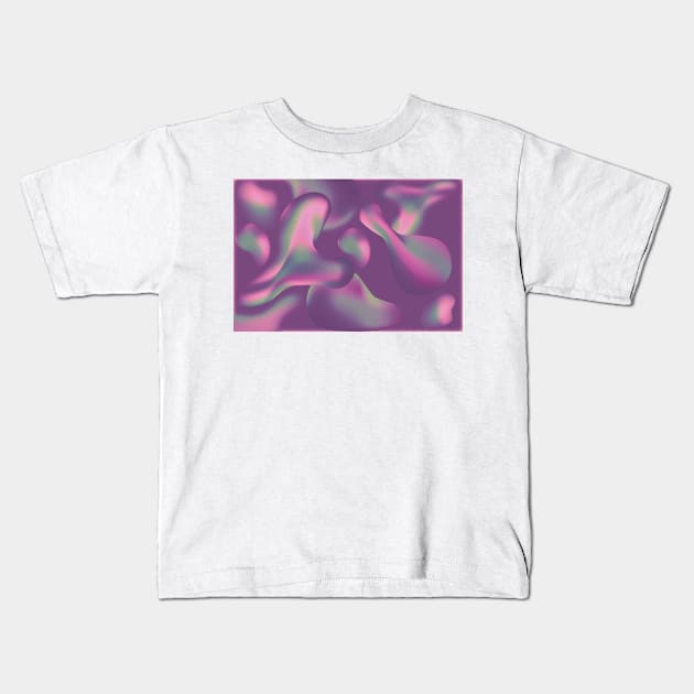 Abstract Artwork Iridescence Liquid Holographic  Kids T-Shirt by JeLoTall